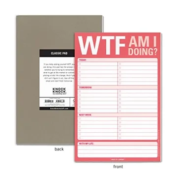 Knock Knock WTF Am I Doing? 6 x 9 Notepad for Fun Organization