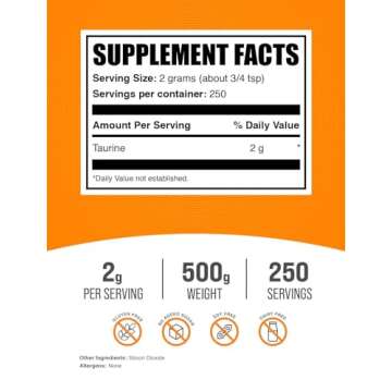 BulkSupplements Taurine Powder - Ultimate Energy and Performance Supplement