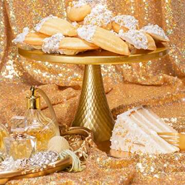 Fancy Sprinkles Decorative Metallic and Glitter Sprinkle Mix for Baking, Cake and Cookie Decorating, White and Gold Mix, Gold Digger, 4oz.