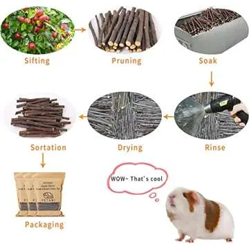 Premium Apple Chew Sticks for Small Pets - 150 Pieces
