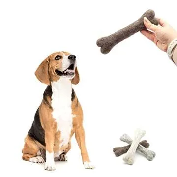 Glaciart One Felted Wool Dog Chew Bone (3 Pcs)| Durable Dog Chew Toy, Puppy Chew Toys for Teething & Dog Teeth Cleaning | Pet Toys Fetch Games & for Anxiety/Boredom | Great for Small or Medium
