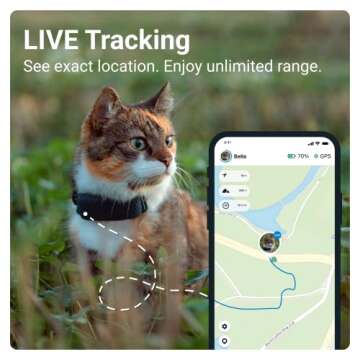 Tractive GPS Tracker & Health Monitoring for Cats (9 lbs+) - Market Leading Pet GPS Location Tracker | Wellness & Escape Alerts | Waterproof | Works with Any Collar (Dark Blue)