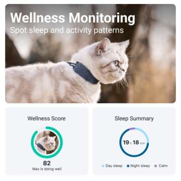 Tractive GPS Tracker & Health Monitoring for Cats (9 lbs+) - Market Leading Pet GPS Location Tracker | Wellness & Escape Alerts | Waterproof | Works with Any Collar (Dark Blue)