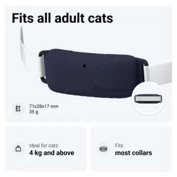 Tractive GPS Tracker & Health Monitoring for Cats (9 lbs+) - Market Leading Pet GPS Location Tracker | Wellness & Escape Alerts | Waterproof | Works with Any Collar (Dark Blue)