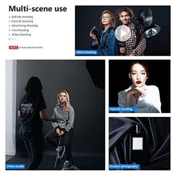 NEEWER 6x9 feet/1.8x2.8m Photo Studio 100% Pure Polyester Collapsible Backdrop Background for Photography, Video and Television (Backdrop Only) - Black