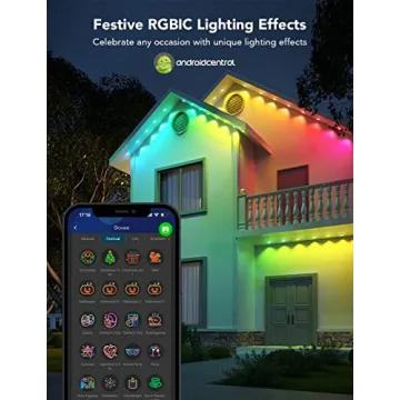 Govee Permanent Outdoor Lights, Smart RGBIC Outdoor Lights with 75 Scene Modes, 100ft with 72 LED Christmas Lights, IP67 Waterproof for Christmas Decorations, Work with Alexa, Google Assistant, White