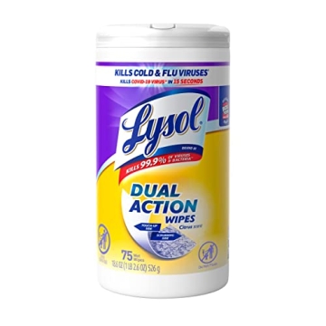 Lysol Dual Action Disinfectant Wipes, Multi-Surface Antibacterial Scrubbing Wipes, For Disinfecting ...