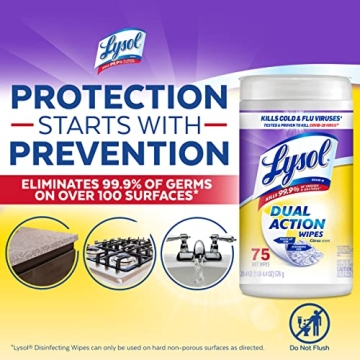 Lysol Dual Action Wipes for Effective Disinfection
