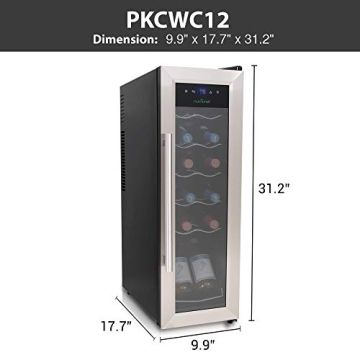 NutriChef Compact 12 Bottle Mini Wine Cooler Fridge