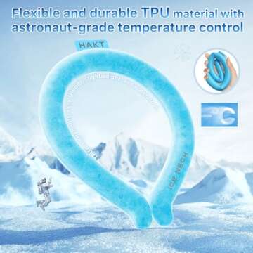 Neck Cooling Tube, Wearable Cooling Wrap for Hot Summer, Reusable 18℃/64℉ Ice Ring Neck Cooler f...