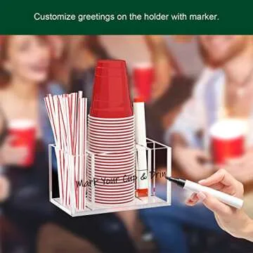 Stylish BOSSCASA Cup Holder with Marker Slot for Parties