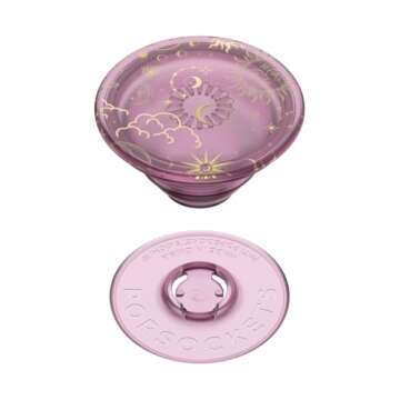 PopSockets Translucent Phone Grip with Expanding Kickstand, PopSockets for Phone, Adhesive Grip, Translucent PopGrip - Celestial Mauve