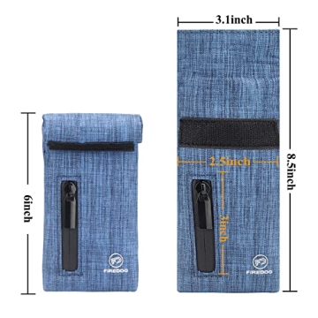 FIREDOG Smell Proof Bags, Fabric Odor Proof Bag for Dog Tested 3"x6" Small Stash Travel Storage Pouch(Blue)