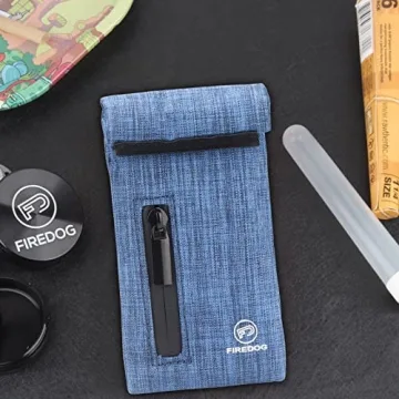 FIREDOG Smell Proof Bags, Fabric Odor Proof Bag for Dog Tested 3"x6" Small Stash Travel Storage Pouch(Blue)