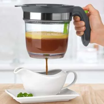 IVYHOME 4 Cups Plastic Fat Separator - Gravy Separator with Measuring Cup