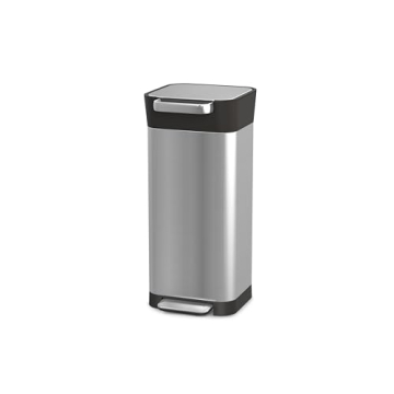 Joseph Joseph Titan Trash Can Compactor with Odor Control - 60L Capacity in Stainless Steel