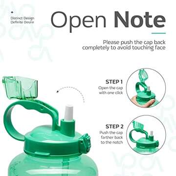 Venture Pal Large 1 Gallon/128 OZ (When Full) Motivational BPA Free Leakproof Water Bottle with Stra...