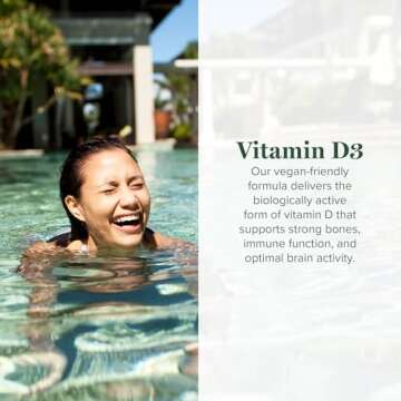 Global Healing Center - USDA Organic Vitamin D3 5000IU Liquid Supplement Drops for Women & Men - Non...