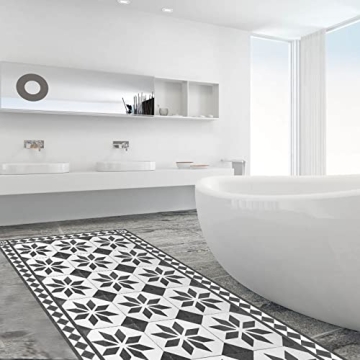 CREARREDA Italian Kitchen Runner Mat, 95 x 20 inch, Vinyl, Bohemian, Waterproof, Washable, Non-Slip,...