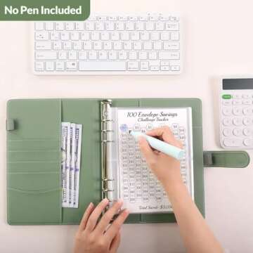 SKYDUE 100 Envelopes Money Saving Challenge Binder, Savings Challenges Book with Cash Envelopes, Budget Binder with Double Side Laminated Tracker, Easy and Fun Way to Save $5050, 10000