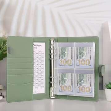 SKYDUE 100 Envelopes Money Saving Challenge Binder, Savings Challenges Book with Cash Envelopes, Budget Binder with Double Side Laminated Tracker, Easy and Fun Way to Save $5050, 10000