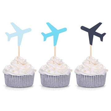Blue Plane Cupcake Toppers for All Occasions