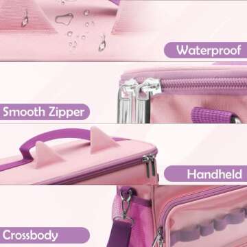 UPGRADED Carrying Bag for Toniebox Starter Set - Carrying Case for Toniebox, Tonie Figures ,Headphones and Charging Station, Portable Storage Bag with Shoulder Strap and Handle Bar, Cute Design