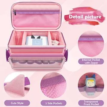 UPGRADED Carrying Bag for Toniebox Starter Set - Carrying Case for Toniebox, Tonie Figures ,Headphones and Charging Station, Portable Storage Bag with Shoulder Strap and Handle Bar, Cute Design
