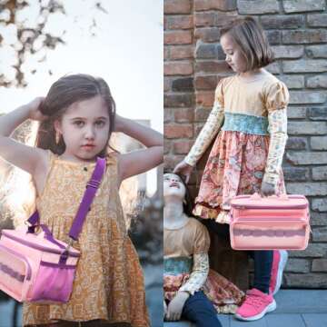 UPGRADED Carrying Bag for Toniebox Starter Set - Carrying Case for Toniebox, Tonie Figures ,Headphones and Charging Station, Portable Storage Bag with Shoulder Strap and Handle Bar, Cute Design