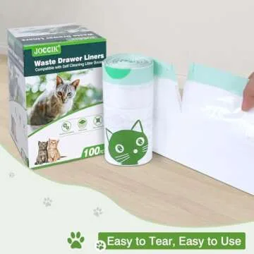 Cat Litter Box Liner Bags Compatible with Self-Cleaning Litter Box Robot 100 Pack, Waste Drawer Line...
