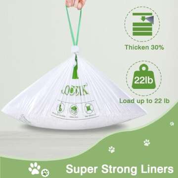 Cat Litter Box Liner Bags Compatible with Self-Cleaning Litter Box Robot 100 Pack, Waste Drawer Liners Heavy Duty White 9-11 Gallons Replacement Bags…