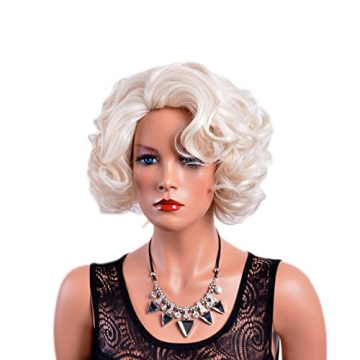 GNIMEGIL Short Blonde Curly Wig for Parties and Costumes