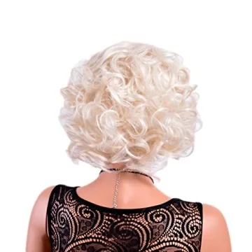 GNIMEGIL Short Blonde Curly Wig for Parties and Costumes