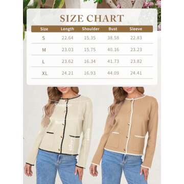 LILLUSORY Womens Cardigan Sweater Fall Outfits Clothes Fashion Trendy 2024 Jacket Blazer Lady Outerwear Button Down Lightweight Coat White XL