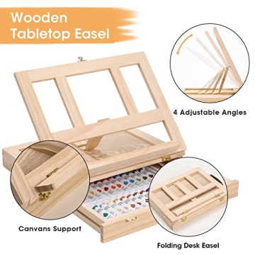 Deluxe Painting Set with Watercolor Paints and Easel