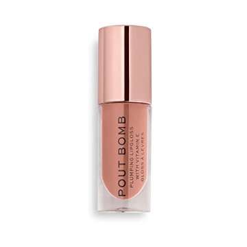 Makeup Revolution Pout Bomb Plumping Gloss, Lip Plumper Gloss To Increase Lip Volume, Contains Vitamin E, Candy, 4.6ml