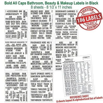 Stylish 186 Bathroom and Beauty Organization Labels