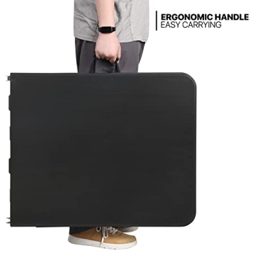 MoNiBloom 6Ft Folding Table, Heavy Duty Portable Plastic Dining Tables Fold in Half Indoor Outdoor Desk w/Handle, Lock for Camping Picnic Party, Black