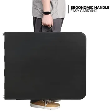 MoNiBloom 6Ft Folding Table, Heavy Duty Portable Plastic Dining Tables Fold in Half Indoor Outdoor Desk w/Handle, Lock for Camping Picnic Party, Black