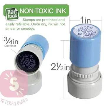 Stamp Joy - 6 Self-Ink Flash Stamp Set, Multicolor Teacher Stamps, Office Stationery Stamps, Pre-Inked, Refillable Stamps (Inspiration Set)