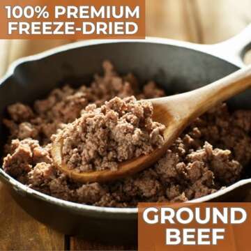 Nutristore Freeze Dried Ground Beef - Premium Pre-Cooked Meat for Camping and Meal Prep
