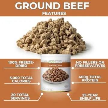Nutristore Freeze Dried Ground Beef for Survival & Camping