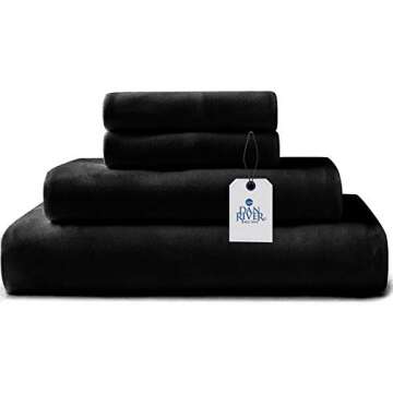 DAN RIVER Full Jersey Sheet Set | Luxury 100% Cotton Bed Sheets | T-Shirt Sheets | All Season Bedding | Soft Comfortable Deep Pocket Jersey Cotton Bed Sheets (4Pc, Full, Black)