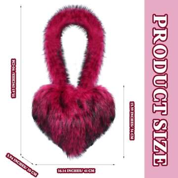 Abbylike Heart Shaped Furry Purse for Trendy Women and Girls