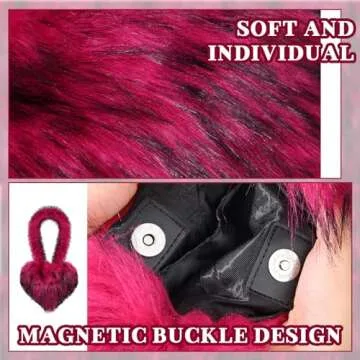 Abbylike Heart Shaped Furry Purse for Trendy Women and Girls