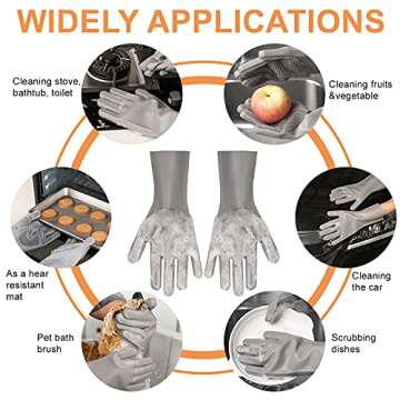 Yiwanda Silicone Dishwashing Gloves - Heat Resistant & Safe