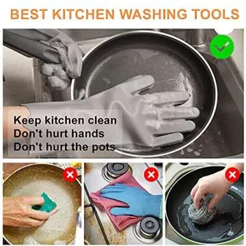 Yiwanda Silicone Dishwashing Gloves - Heat Resistant & Safe