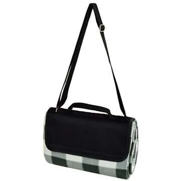 Picnic at Ascot Picnic Charcoal Plaid Outdoor Blanket, 60" x 80"