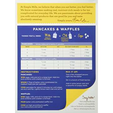 Simple Mills Almond Flour Mix, Pancake & Waffle, Naturally Gluten Free, 10.7 oz, Pack of 3 (PACKAGING MAY VARY)