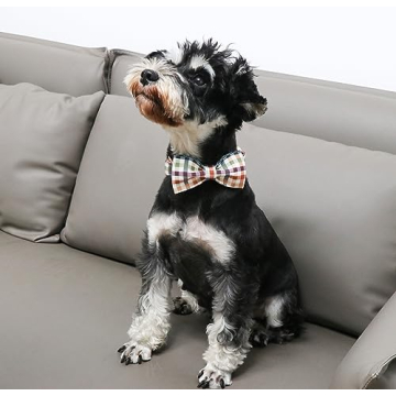 Stylish Cotton Dog Collar with Bow Tie for All Sizes